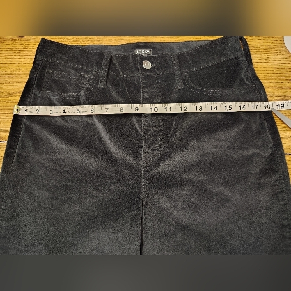 J.Crew women's Wide Leg Velvet High Rise Full Length pants Cotton Stretch sz 28 - Picture 12 of 17